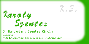 karoly szentes business card
